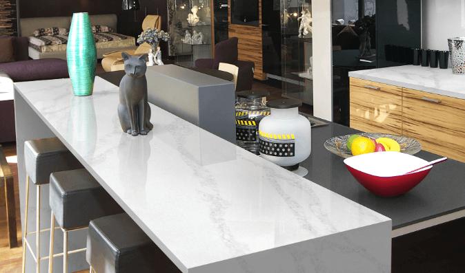 white gloss kitchen worktops